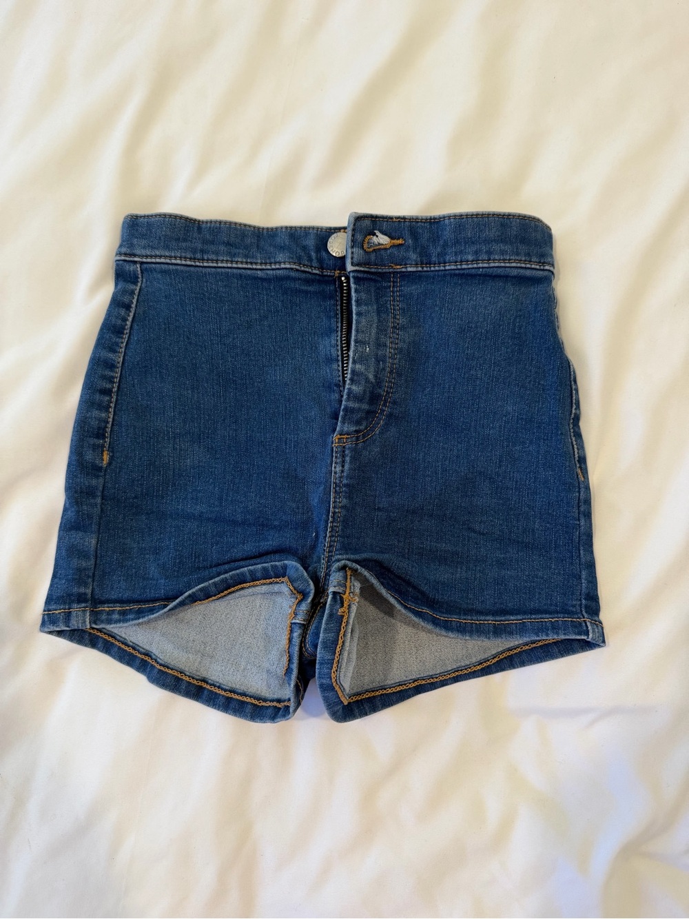 Topshop Indigo High-Rise Denim Shorts